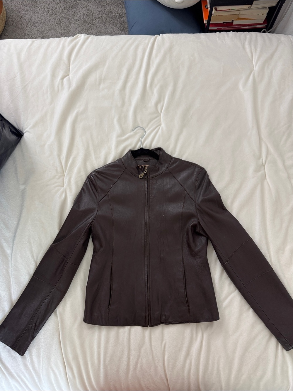 Wilsons Leather Women's Brown Zip-Front Leather Jacket, genuine leather, s/m
